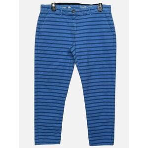 Gap Womens Blue Striped Broken-In Straight Khakis Cotton Pants Size 6P 941691-01